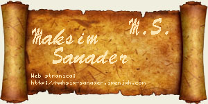 Maksim Sanader vizit kartica